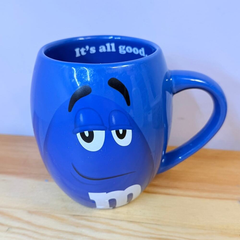 M&M's Blue Character Coffee Mug It's All Good Mars Candy Collectible 2014